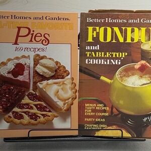 Vintage Better Homes and Gardens Cookbook Lot 2 Vintage 1970s Pies Fondue
